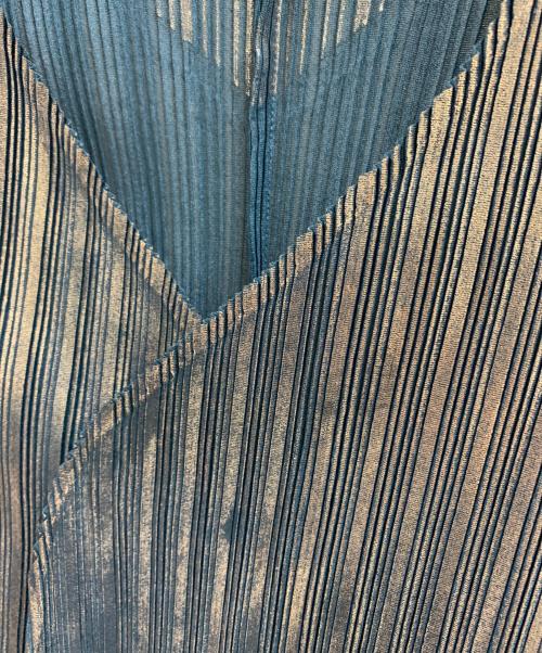 PLEATS PLEASE（プリーツプリーズ）PLEATS PLEASE (プリーツプリーズ) PLEATS PLEASE　ノースリーブプリーツカットソー ターコイズブルー サイズ:34の古着・服飾アイテム