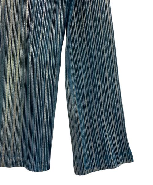 PLEATS PLEASE（プリーツプリーズ）PLEATS PLEASE (プリーツプリーズ) PLEATS PLEASE　ノースリーブプリーツカットソー ターコイズブルー サイズ:34の古着・服飾アイテム