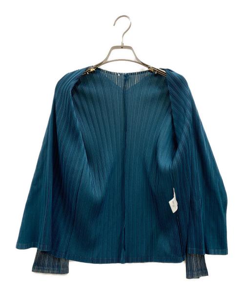 PLEATS PLEASE（プリーツプリーズ）PLEATS PLEASE (プリーツプリーズ) PLEATS PLEASE　ノースリーブプリーツカットソー ターコイズブルー サイズ:34の古着・服飾アイテム
