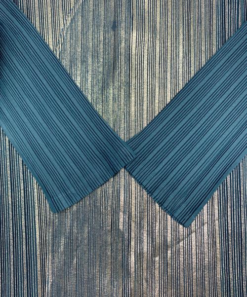 PLEATS PLEASE（プリーツプリーズ）PLEATS PLEASE (プリーツプリーズ) PLEATS PLEASE　ノースリーブプリーツカットソー ターコイズブルー サイズ:34の古着・服飾アイテム