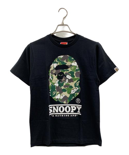A BATHING APE（ア ベイシング エイプ）A BATHING APE (ア ベイシング エイプ) PEANUTS (ピーナッツ) A BATHING APEPEANUTS　半袖カットソー ブラック サイズ:Sの古着・服飾アイテム