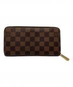 LOUIS VUITTONルイ ヴィトン）の古着「LOUIS VUITTON　ダミエ　ラウンドファスナー財布」｜ブラウン