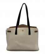 TORY BURCHトリーバーチ）の古着「TORY BURCH　トートバッグ」｜ベージュ×ブラック×ブラウン