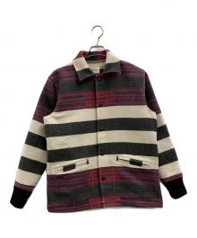 CAL O LINE（キャルオーライン）の古着「CAL O LINE　ブランケットジャケット」｜レッド×ブラック