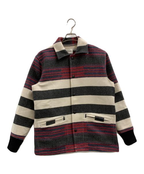 CAL O LINE（キャルオーライン）CAL O LINE (キャルオーライン) CAL O LINE　ブランケットジャケット レッド×ブラック サイズ:Mの古着・服飾アイテム