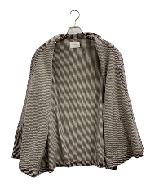 CAL O LINE（キャルオーライン）CAL O LINE (キャルオーライン) CAL O LINE　ストライプジャケット ブラック×ベージュ サイズ:Mの古着・服飾アイテム