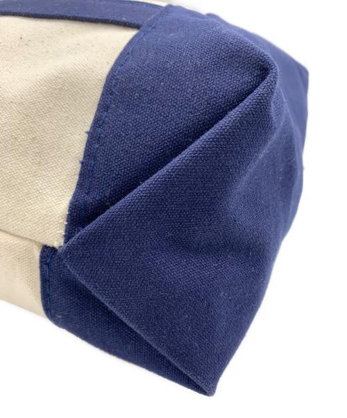 Noah（ノア）Noah (ノア) Noah　キャンバストートバッグ アイボリー×ネイビーの古着・服飾アイテム