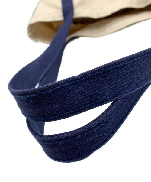 Noah（ノア）Noah (ノア) Noah　キャンバストートバッグ アイボリー×ネイビーの古着・服飾アイテム