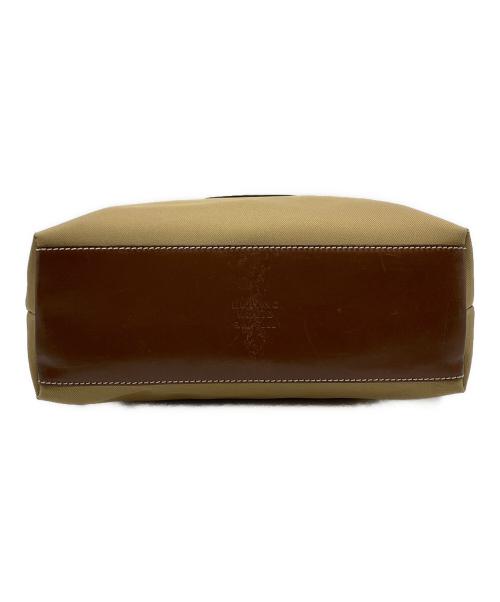 HUNTING WORLD（ハンティングワールド）HUNTING WORLD (ハンティングワールド) HUNTING WORLD　丸型取手トートバッグ グリーン×ブラウンの古着・服飾アイテム