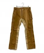 KOJIMA GENESコジマジーンズ）の古着「KOJIMA GENES　ペインターパンツ」｜ブラウン×ベージュ