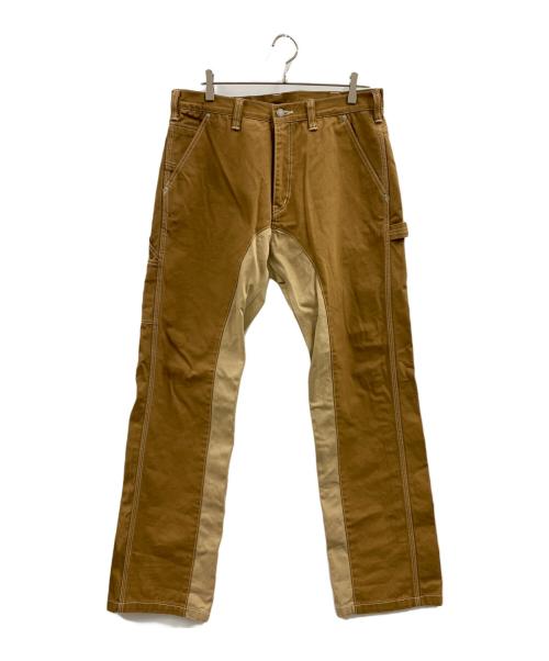 KOJIMA GENES（コジマジーンズ）KOJIMA GENES (コジマジーンズ) KOJIMA GENES　ペインターパンツ ブラウン×ベージュ サイズ:36の古着・服飾アイテム