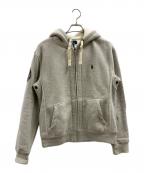 POLO RALPH LAURENポロ・ラルフローレン）の古着「POLO RALPH LAUREN　裏ボアワッペンジップパーカー」｜グレー