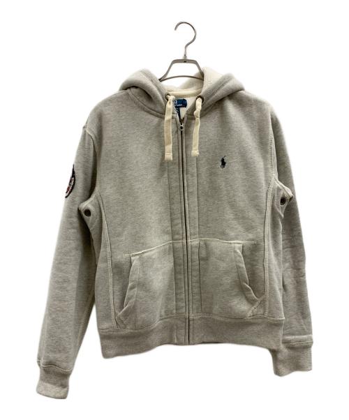 POLO RALPH LAUREN（ポロ・ラルフローレン）POLO RALPH LAUREN (ポロ・ラルフローレン) POLO RALPH LAUREN　裏ボアワッペンジップパーカー グレー サイズ:Lの古着・服飾アイテム