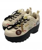 FILAフィラ）の古着「ディスラプターウェッジ カレッジ」｜ベージュ×ブラック