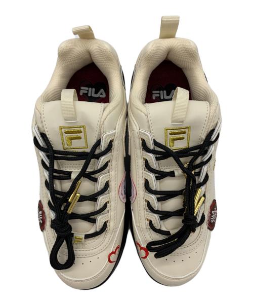 FILA（フィラ）FILA (フィラ) ディスラプターウェッジ カレッジ ベージュ×ブラック サイズ:24.5の古着・服飾アイテム