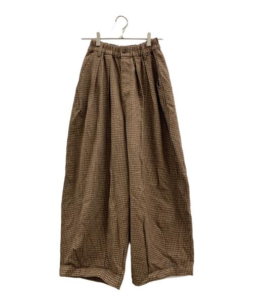 HARVESTY（ハーベスティー）HARVESTY (ハーベスティー) HARVESTY　ワイドパンツ ブラウン×ベージュ サイズ:1の古着・服飾アイテム