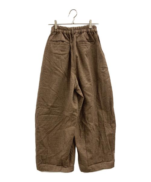 HARVESTY（ハーベスティー）HARVESTY (ハーベスティー) HARVESTY　ワイドパンツ ブラウン×ベージュ サイズ:1の古着・服飾アイテム