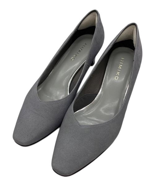 卑弥呼（ヒミコ）卑弥呼 (ヒミコ) 卑弥呼(ヒミコ)　ソフトスクエアトゥプレーンパンプス ブルーグレー サイズ:23.5ｃｍの古着・服飾アイテム