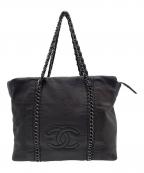 CHANELシャネル）の古着「CHANEL　チェーントートバッグ」｜ブラック