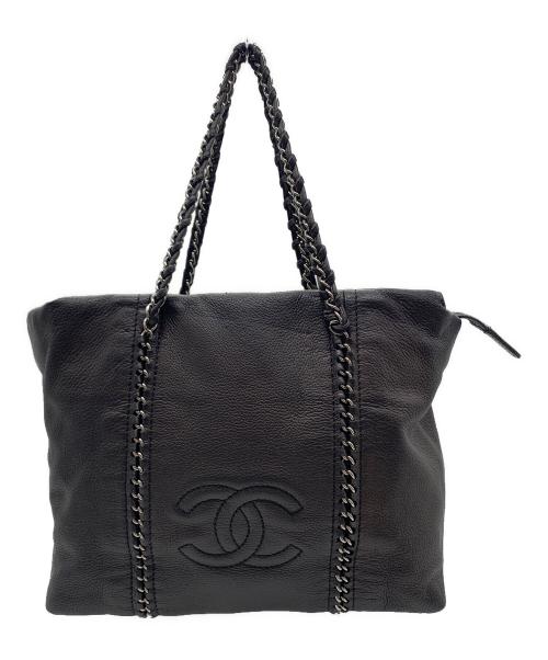 CHANEL（シャネル）CHANEL (シャネル) CHANEL　チェーントートバッグ ブラックの古着・服飾アイテム