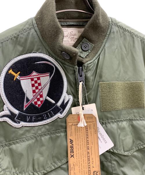 AVIREX（アヴィレックス）AVIREX (アヴィレックス) AVIREX フライトジャケット オリーブ×ブラック サイズ:Mの古着・服飾アイテム