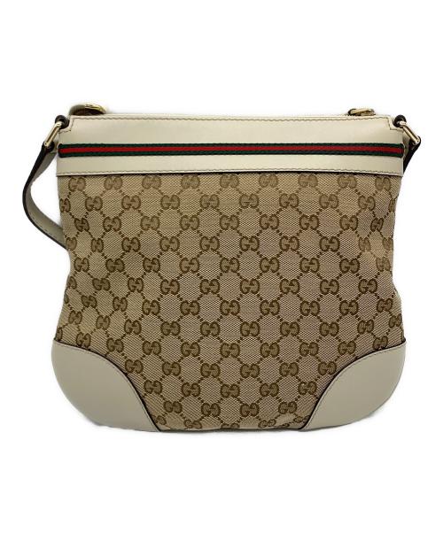 GUCCI（グッチ）GUCCI (グッチ) GUCCI　ショルダーバッグ ブラウン×ベージュの古着・服飾アイテム