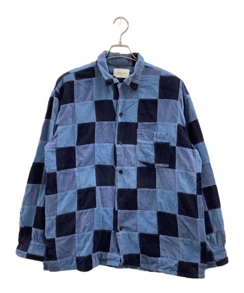 CAL O LINE（キャルオーライン）CAL O LINE (キャルオーライン) CAL O LINE　パッチワークシャツジャケット ブルー×ネイビー サイズ:FREEの古着・服飾アイテム