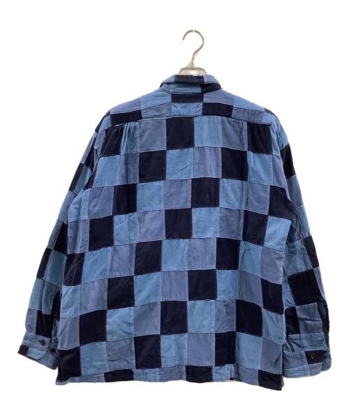 CAL O LINE（キャルオーライン）CAL O LINE (キャルオーライン) CAL O LINE　パッチワークシャツジャケット ブルー×ネイビー サイズ:FREEの古着・服飾アイテム
