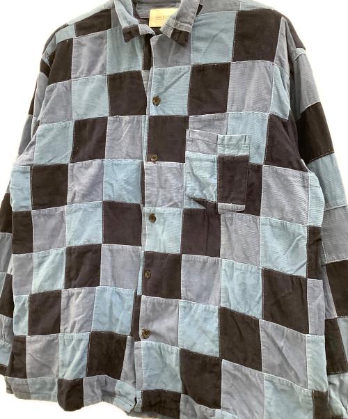 CAL O LINE（キャルオーライン）CAL O LINE (キャルオーライン) CAL O LINE　パッチワークシャツジャケット ブルー×ネイビー サイズ:FREEの古着・服飾アイテム