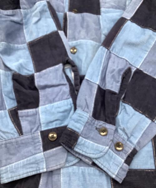 CAL O LINE（キャルオーライン）CAL O LINE (キャルオーライン) CAL O LINE　パッチワークシャツジャケット ブルー×ネイビー サイズ:FREEの古着・服飾アイテム