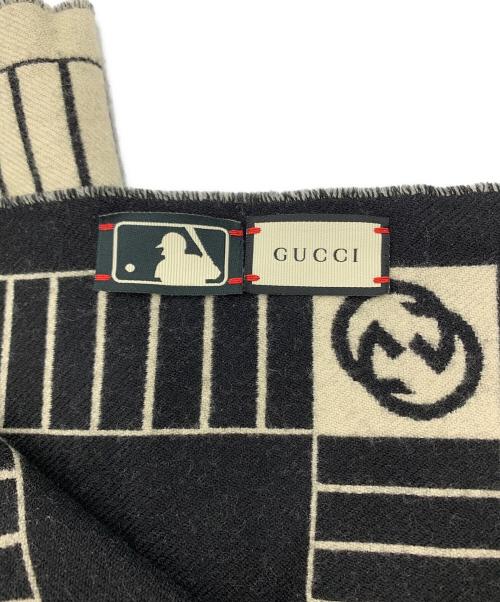 GUCCI（グッチ）GUCCI (グッチ) GUCCI　ストール ブラック×ベージュの古着・服飾アイテム