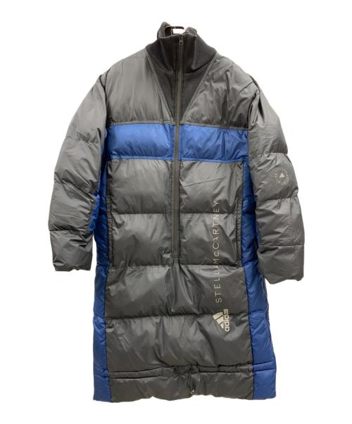 adidas（アディダス）adidas (アディダス) adidas（アディダス）ロングウインタージャケット グレー×ブルー サイズ:Lの古着・服飾アイテム