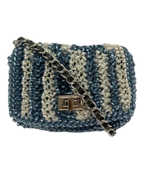 ANTEPRIMA（アンテプリマ）ANTEPRIMA (アンテプリマ) ANTEPRIMA　チェーンショルダーバッグ ホワイト×ブルーの古着・服飾アイテム