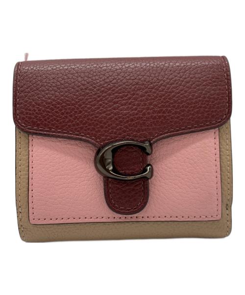 COACH（コーチ）COACH (コーチ) COACH　3つ折り財布 ベージュ×ピンクの古着・服飾アイテム