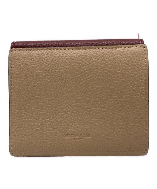 COACH（コーチ）COACH (コーチ) COACH　3つ折り財布 ベージュ×ピンクの古着・服飾アイテム