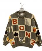 BONZOボンゾ）の古着「BONZO 厚手ニット」｜グレー×オフホワイト