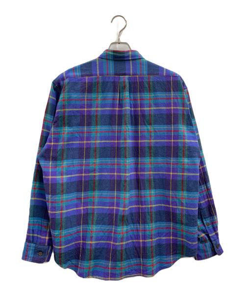 BROWN by 2-tacs（ブラウンバイツータックス）BROWN by 2-tacs (ブラウンバイツータックス) BROWN by 2-tacs　長袖シャツ ブルー×パープル サイズ:Lの古着・服飾アイテム