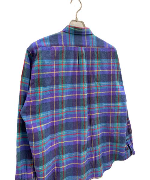 BROWN by 2-tacs（ブラウンバイツータックス）BROWN by 2-tacs (ブラウンバイツータックス) BROWN by 2-tacs　長袖シャツ ブルー×パープル サイズ:Lの古着・服飾アイテム