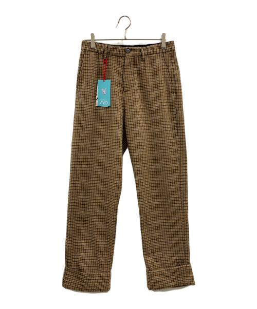 ZARA（ザラ）ZARA (ザラ) Harry Lambert (ハリー・ランバート) ZARA　harry lambert　ウールパンツ ブラウン サイズ:SIZE 40の古着・服飾アイテム