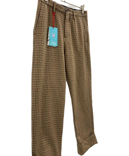 ZARA（ザラ）ZARA (ザラ) Harry Lambert (ハリー・ランバート) ZARA　harry lambert　ウールパンツ ブラウン サイズ:SIZE 40の古着・服飾アイテム