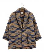 CAL O LINEキャルオーライン）の古着「CAL O LINE　ショールカラージャケット」｜ベージュ×ネイビー