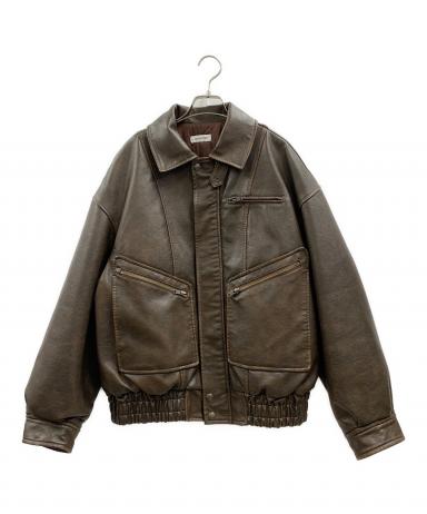 LAGUA GEM ダークブラウン レザージャケット 1046008731750409_01_4793w.jpeg