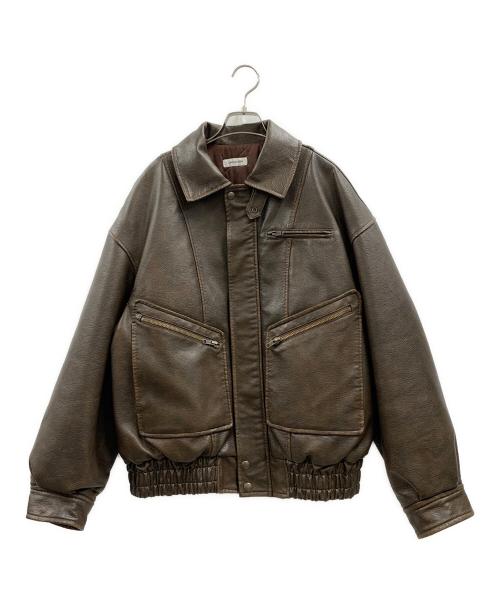 LAGUA GEM（ラグアジェム）LAGUA GEM (ラグアジェム) LAGUA GEM　フェイクレザージャケット ダークブラウン サイズ:FREEの古着・服飾アイテム