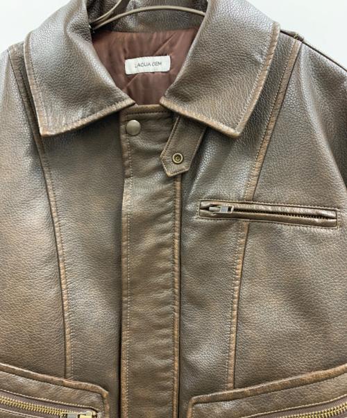 LAGUA GEM（ラグアジェム）LAGUA GEM (ラグアジェム) LAGUA GEM　フェイクレザージャケット ダークブラウン サイズ:FREEの古着・服飾アイテム