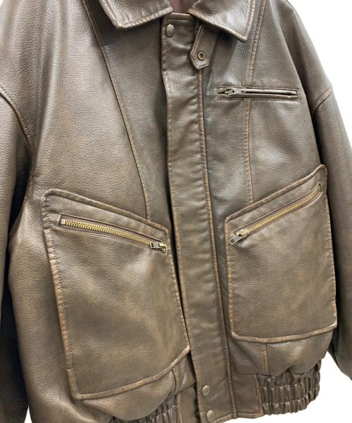 LAGUA GEM（ラグアジェム）LAGUA GEM (ラグアジェム) LAGUA GEM　フェイクレザージャケット ダークブラウン サイズ:FREEの古着・服飾アイテム