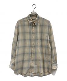 VEIN（ヴェイン）の古着「VEIN　長袖シャツ」｜アイボリー×ブルー