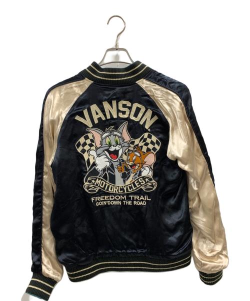VANSON（バンソン）VANSON (バンソン) TOM and JERRY (トム アンド ジェリー) VANSON　TOM AND JERRY　スカジャン ブラック×アイボリー サイズ:Sの古着・服飾アイテム