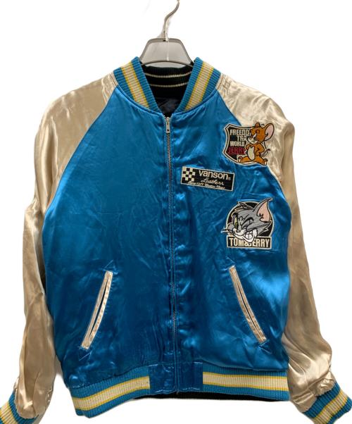 VANSON（バンソン）VANSON (バンソン) TOM and JERRY (トム アンド ジェリー) VANSON　TOM AND JERRY　スカジャン ブラック×アイボリー サイズ:Sの古着・服飾アイテム