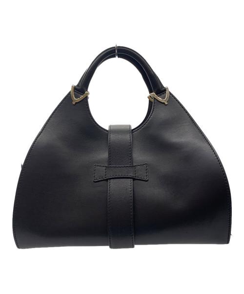 GUCCI（グッチ）GUCCI (グッチ) GUCCI レザーハンドバッグ ブラックの古着・服飾アイテム
