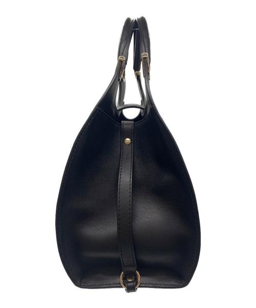 GUCCI（グッチ）GUCCI (グッチ) GUCCI レザーハンドバッグ ブラックの古着・服飾アイテム